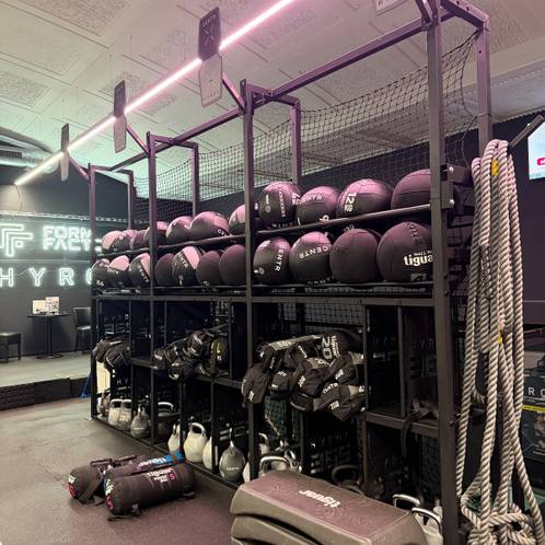 Sled pull, Farmers, Sandbag, Wall balls — Form Factory Na Knizeci, Prague