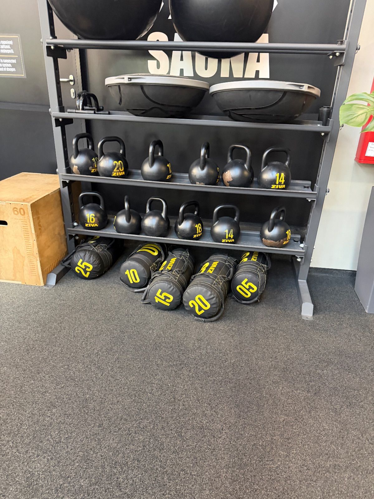 Farmers, Sandbag — Max Fitness Palmovka, Prague